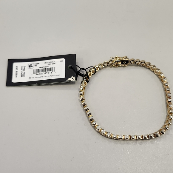NWT Kate Spade Gold-Tone Cubic Zirconia Heart Tennis Bracelet - Picture 9 of 9